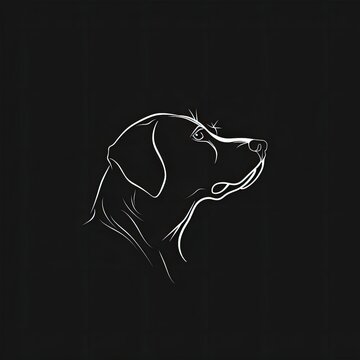 Dog Animal Logo Black And White Illustration Element Generative AI