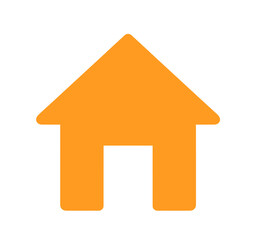 シンプルなオレンジ色のホームアイコン