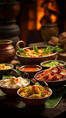 Obraz premium Embark on a Culinary Adventure with Exotic Eastern Meals
