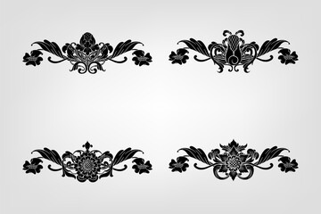 Classical Baroque Filigree Decoration Ornament Vintage Floral Border Style Antique Art Retro