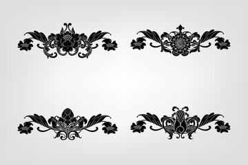 Classical Baroque Filigree Decoration Ornament Vintage Floral Border Style Antique Art Retro