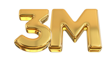 3M Follower Gold 3D Number 