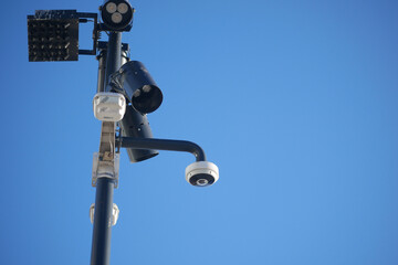 Close-up Of Security Camera On The Street. 