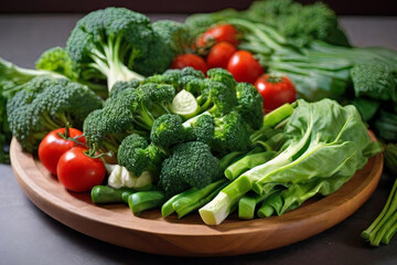 Wholesome Raw Goodness. A vibrant assortment of green vegetables, a feast for clean eating and promoting a healthy lifestyle. Fresh, crisp, and nutritious.