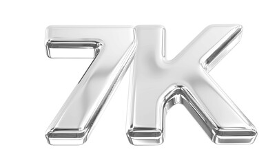 7K Follower Silver 3d Number 