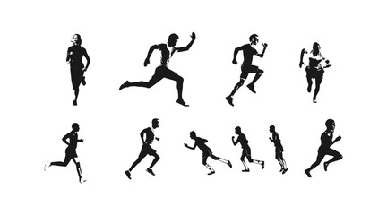 Fototapeta na wymiar vector illustration of running athlete silhouette
