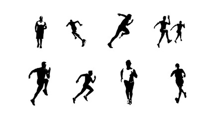 Fototapeta na wymiar vector illustration of running athlete silhouette