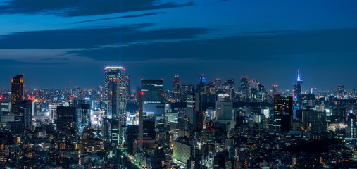 Tokyo Shibuya and Ebisu area city view at dusk