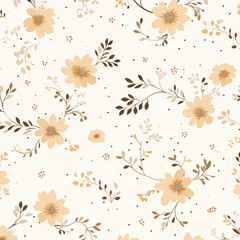 Romantic floral pattern.Retro style. 