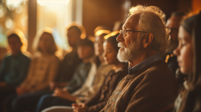 Church community members during a live service.