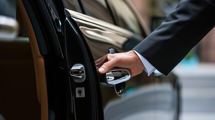 person open car door