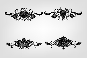 Classical Baroque Filigree Decoration Ornament Vintage Floral Border Style Antique Art Retro