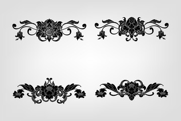 Classical Baroque Filigree Decoration Ornament Vintage Floral Border Style Antique Art Retro