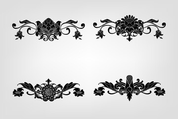 Classical Baroque Filigree Decoration Ornament Vintage Floral Border Style Antique Art Retro