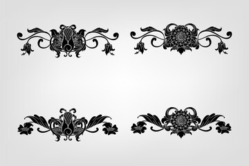 Classical Baroque Filigree Decoration Ornament Vintage Floral Border Style Antique Art Retro