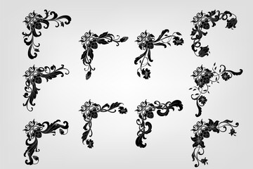 Classical Baroque Filigree Decoration Ornament Vintage Floral Border Style Antique Art Retro