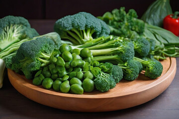 Wholesome Raw Goodness. A vibrant assortment of green vegetables, a feast for clean eating and promoting a healthy lifestyle. Fresh, crisp, and nutritious.