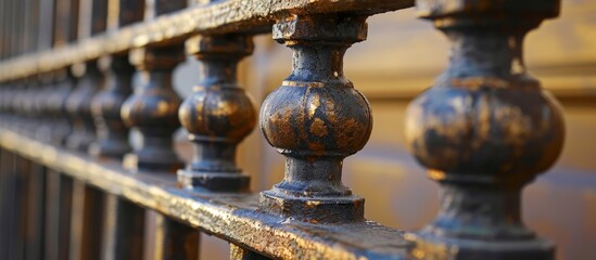 The bronze mirror rails are heavily soiled.