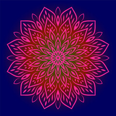 Circular pattern in form of mandala for Henna, Mehndi, tattoo, decoration. Decorative ornament in ethnic oriental style. Coloring book page, Oriental pattern, vector illustration. logo vintage