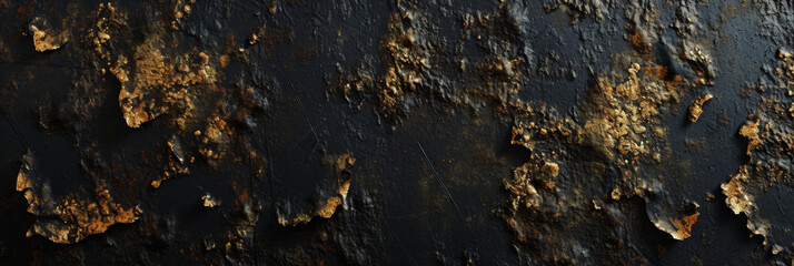 macro rusting black and gold pain texture, generative AI