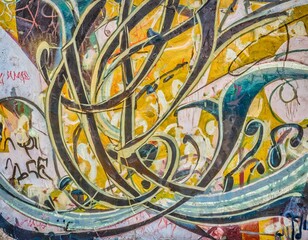 Fototapeta na wymiar abstract background with swirls and graffiti 