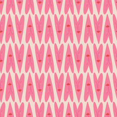 Valentine's Day pattern with pink strange hearts