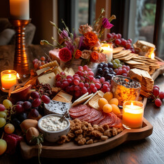 Candle light charcuterie