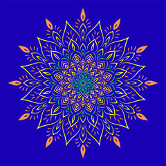 Circular pattern in form of mandala for Henna, Mehndi, tattoo, decoration. Decorative ornament in ethnic oriental style. Coloring book page, Oriental pattern, vector illustration. logo vintage