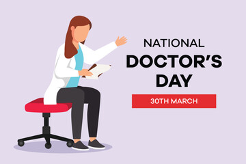 National Doctors Day concept. Colored flat vector illustration isolated.