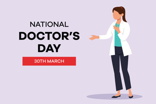 National Doctors Day concept. Colored flat vector illustration isolated.