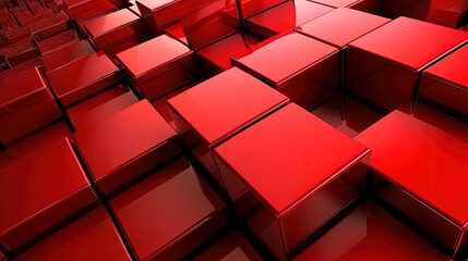 Abstract Red Cubes