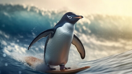 Penguin Surfing