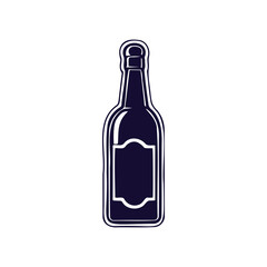 Dark Wine Bottle Icon Illustration