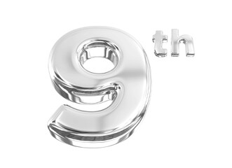 9th Anniversary Silver Number 3D