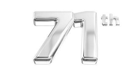 71th Anniversary Silver Number 3D