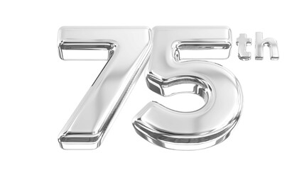 75th Anniversary Silver Number 3D 