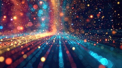 Obraz premium Fractal Data Lights Background