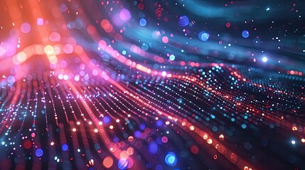 Obraz premium Fractal Data Lights Background
