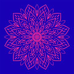 Circular pattern in form of mandala for Henna, Mehndi, tattoo, decoration. Decorative ornament in ethnic oriental style. Coloring book page, Oriental pattern, vector illustration. logo vintage