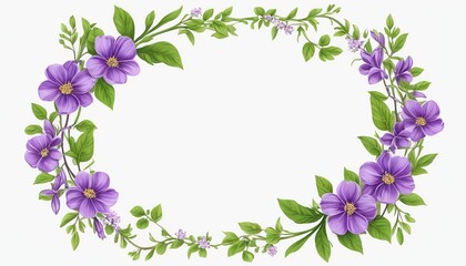 Round Frame Set: Lilac Illustration Design
