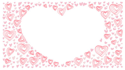 Doodle of heart frame for valentine's day. Hand drawn heart element.