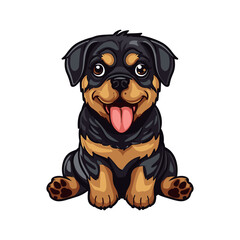 Cute Rottweiler emblem logo cartoon