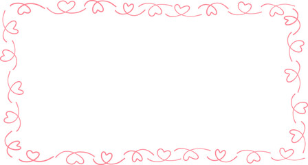 Doodle of heart frame for valentine's day. Hand drawn heart element vector.