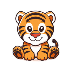 Cute Tiger emblem logo cartoon