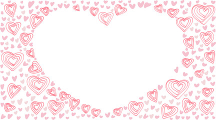 Doodle of heart frame for valentine's day. Hand drawn heart element vector.