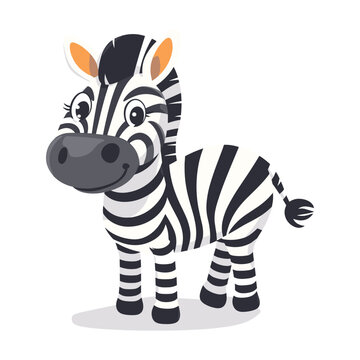 Cute Zebra emblem logo cartoon