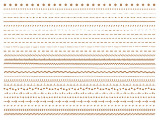 手描き風のライン素材セット