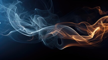 A captivating closeup of the mesmerizing swirls and twists of smoke rising from a cigarette. - obrazy, fototapety, plakaty