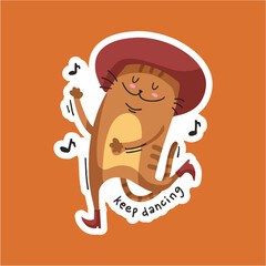 dancing cat cute sticker design