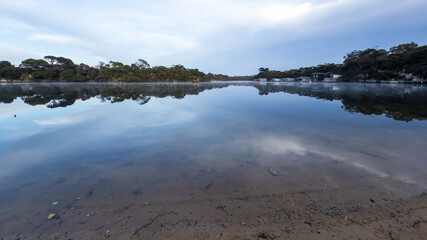 Nelson’s boatsheds are actually built over the Glenelg river itself, providing rustic year-round shelter for  a broad assortment watercraft.